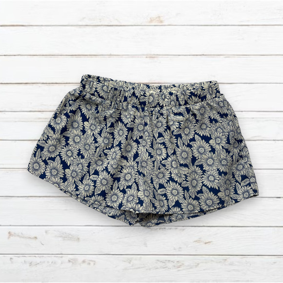 Fifty Street Pants - Fifty Street Shorts Womens Size Small High Rise Blue Floral Pocket Flat Front